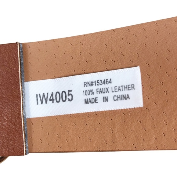 Uptown Cheapskate Faux Leather Brown Belt with Gold Circle Buckle - Picture 8 of 8